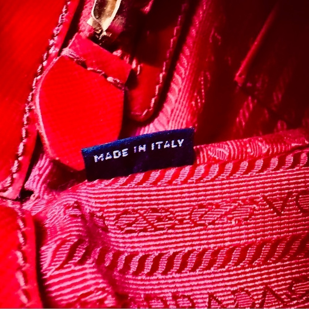 Auth. PRADA 2012 Candy Apple Red Saffiano Leather Tote - Picture 11 of 15
